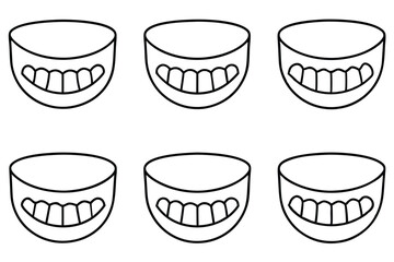 Denture Cups Rinse Clean Line Art