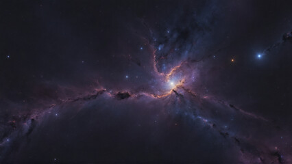 Fototapeta premium Colorful cosmic cloud in deep space with stars