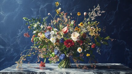 Abstract botanical arrangement design