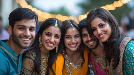 Group of friends from India at party