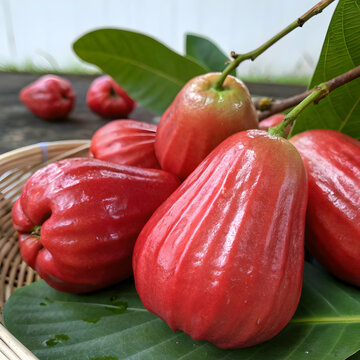 Fresh Rose Apples: Juicy & Sweet isolated on transparent background