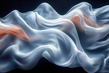 Obraz premium White and orange wave of light.