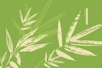 watercolor hand drawn bamboo leaves background illustration