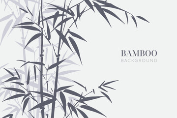 hand drawn bamboo forest background illustration