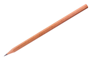 wooden pencil isolated on white, transparent background. png image