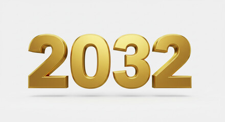 Golden 2032 New Year Celebration Shining Future Goals and Metallic Reflections on the New Year