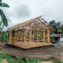 Industrial design focusing on steel geometric framework details high resolution picture