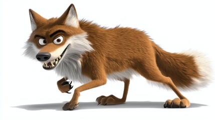 Obraz premium Digital illustration of a menacing, cartoon fox.