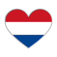 Netherlands flag. Netherlands love flag. Heart Netherlands icon. Vector illustration