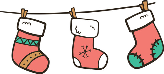 socks hanging on a rope