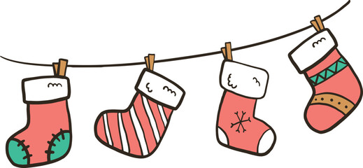 socks hanging on a rope