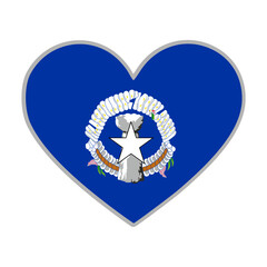 Northern Mariana Islands flag. Northern Mariana Islands love flag. Northern Mariana Islands flag in heart shape. Love symbol. Vector illustration.

