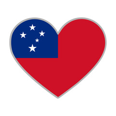 Samoa flag. Samoa love flag. Samoa flag in heart shape. Love symbol. Vector illustration.

