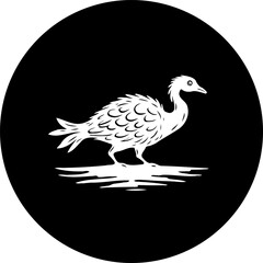 Stylized waterfowl silhouette emblem evoking nature and simplified artistic expression