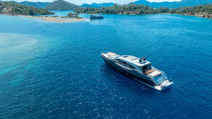 Drone Shot of a Luxury Yacht 