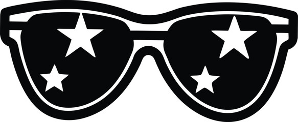 Classic Sunglasses Silhouette Bold Black Design for Summer Independence Day