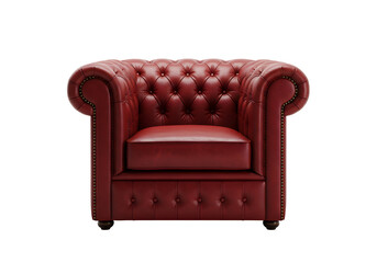 深紅の革張りチェア 優雅な曲線 上品な光沢