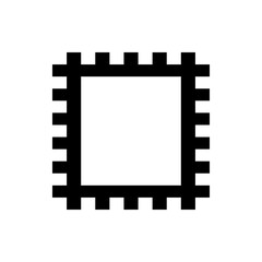 Illustration of a black rectangular frame with a toothed or crenellated edge design on a white background