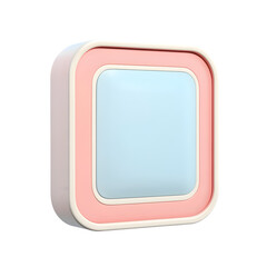 Obraz premium Digital rendering of a square nightlight, showcasing pastel pink and light blue hues, presenting a modern and minimalist design.