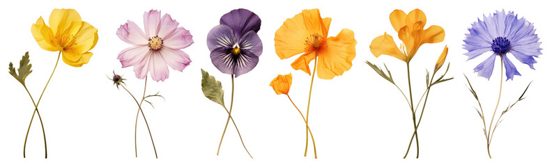 PNG Colorful delicate wildflower arrangement, element set on transparent background