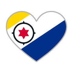 Caribbean Netherlands flag. Caribbean Netherlands love flag. Caribbean Netherlands flag in heart shape.