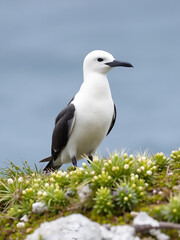 Obraz premium Pale-faced Sheathbill (Chionis albus) on the coast of Sea Lion Island in the Falkland Islands.