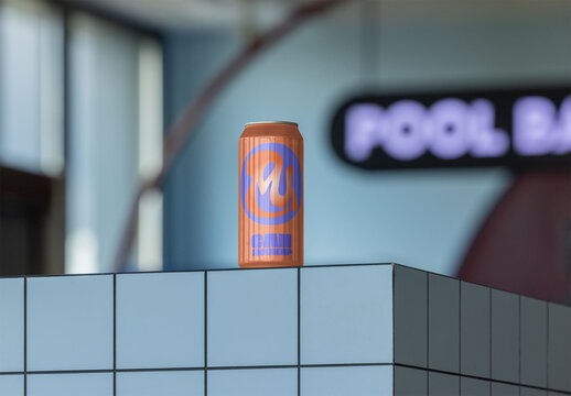 440ml / 14.88 Oz Can Mockup on Tile