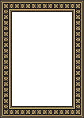 Obraz premium Vector gold and black square classic byzantine ornament. Rectangle, border, Ancient Greece, Eastern Roman Empire frame. Decoration of the Russian Orthodox Church 