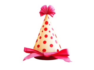 Colorful Festive Party Hat with Dots colorful ornament decorative, Perfect for Celebrations isolated on white background. PNG Transparent editable