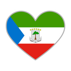 Equatorial Guinea flag. Equatorial Guinea love flag. Equatorial Guinea flag in heart shape. Love symbol. Vector illustration