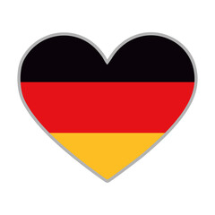 Germany flag. Germany love flag. Germany flag in heart shape. Love symbol. Vector illustration