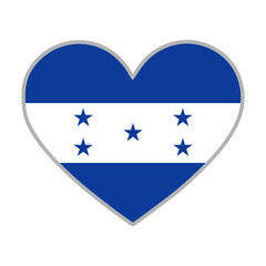 Honduras flag. Honduras love flag. Honduras flag in heart shape. Love symbol. Vector illustration.