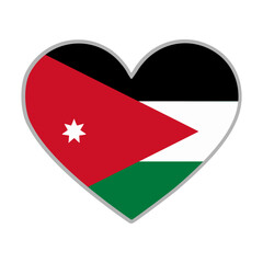 Jordan flag. Jordan love flag. Jordan flag in heart shape. Love symbol. Vector illustration