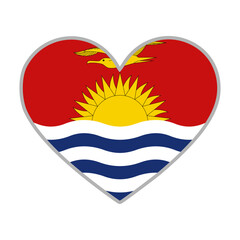 Kiribati flag. Kiribati love flag. Kiribati flag in heart shape. Love symbol. Vector illustration