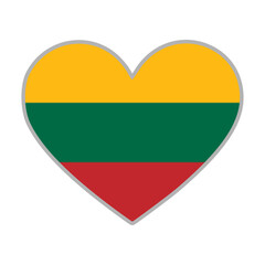 Lithuania flag. Lithuania love flag. Lithuania flag in heart shape. Love symbol. Vector illustration