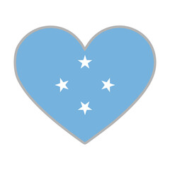 Micronesia flag. Micronesia love flag. Micronesia flag in heart shape. Love symbol. Vector illustration