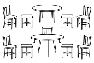 Dining Table Sleek Contemporary Line art