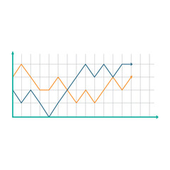 Growing line graph chart