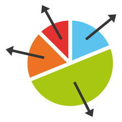 Colorful arrow pie chart