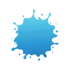 Water splash vector illustration. Realistic blue liquid splash, clean fresh water motion, isolated fluid drop design.

