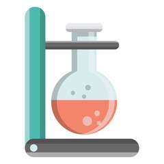 Flask bead bubble liquid fluid rack support illustration