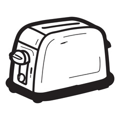 Toaster line art silhouette vector illustration, Toaster Vector icon