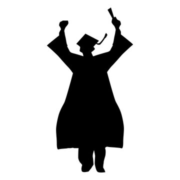 recommend clip art: Graduate graduating student square academic cap silhouette