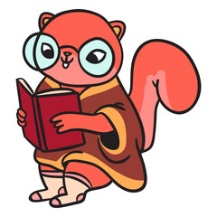 Cartoon flat squirrel animal