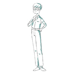 Hand drawn british boy