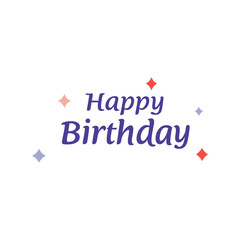 Happy Birthday typography vector illustration. Celebration greeting text, festive calligraphy design, party decoration artwork.

