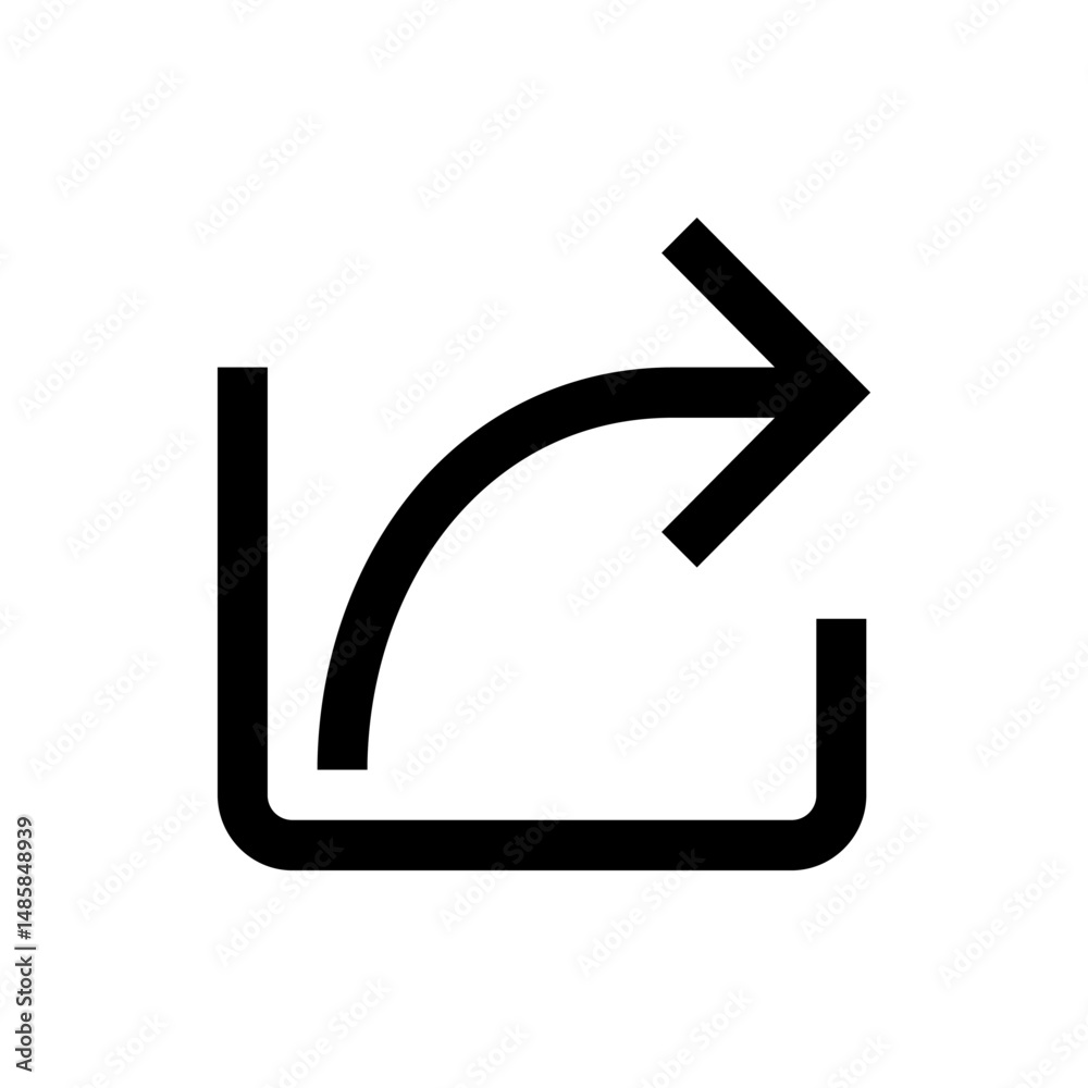 Poster a simple black outline of an external link icon with an arrow exiting a square shape to the upper ri
