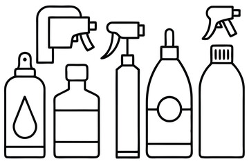 Disinfectant Solution Removes Harmful Pathogens Line art