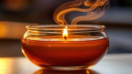 Illuminated Amber: A Serene Candlelight Glow