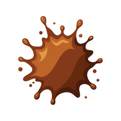 Chocolate splash vector illustration. Liquid dark chocolate swirl and splash effect. Isolated sweet dessert design element.

